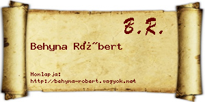 Behyna Róbert névjegykártya